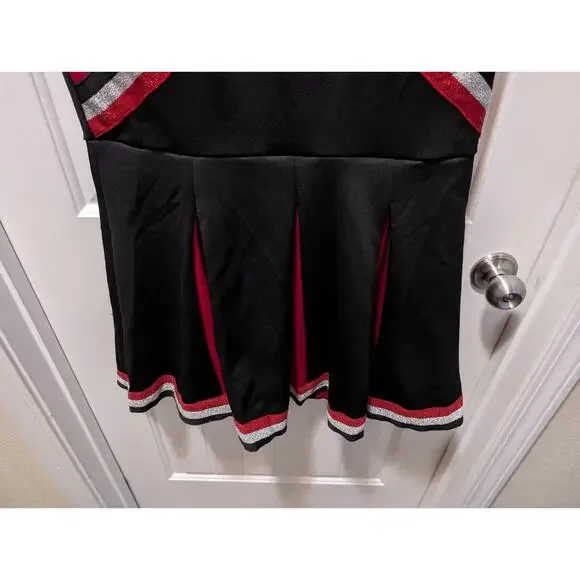 Spirit Halloween Adult Cheerleader Costume Size XL Black Red - Picture 4 of 10